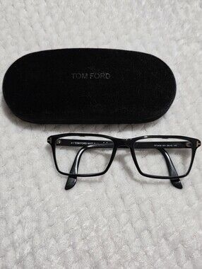 Tom Ford Black Rectangular Eyeglasses with Case